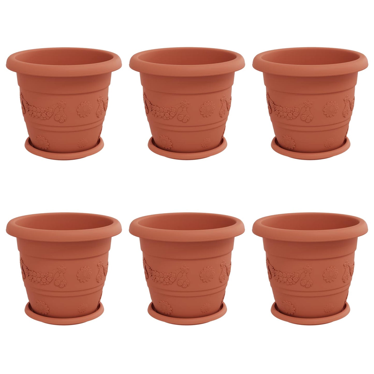 Plantenpotten 6 Pcs Ø 30 X 25 Cm Kunststof