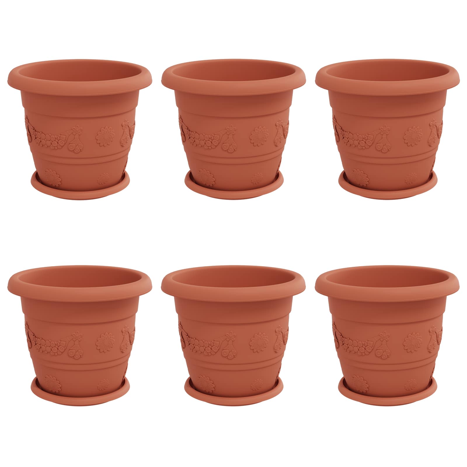 Plantenpotten 6 Pcs Ø 30 X 25 Cm Kunststof