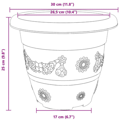 Plantenpotten 6 Pcs Ø 30 X 25 Cm Kunststof