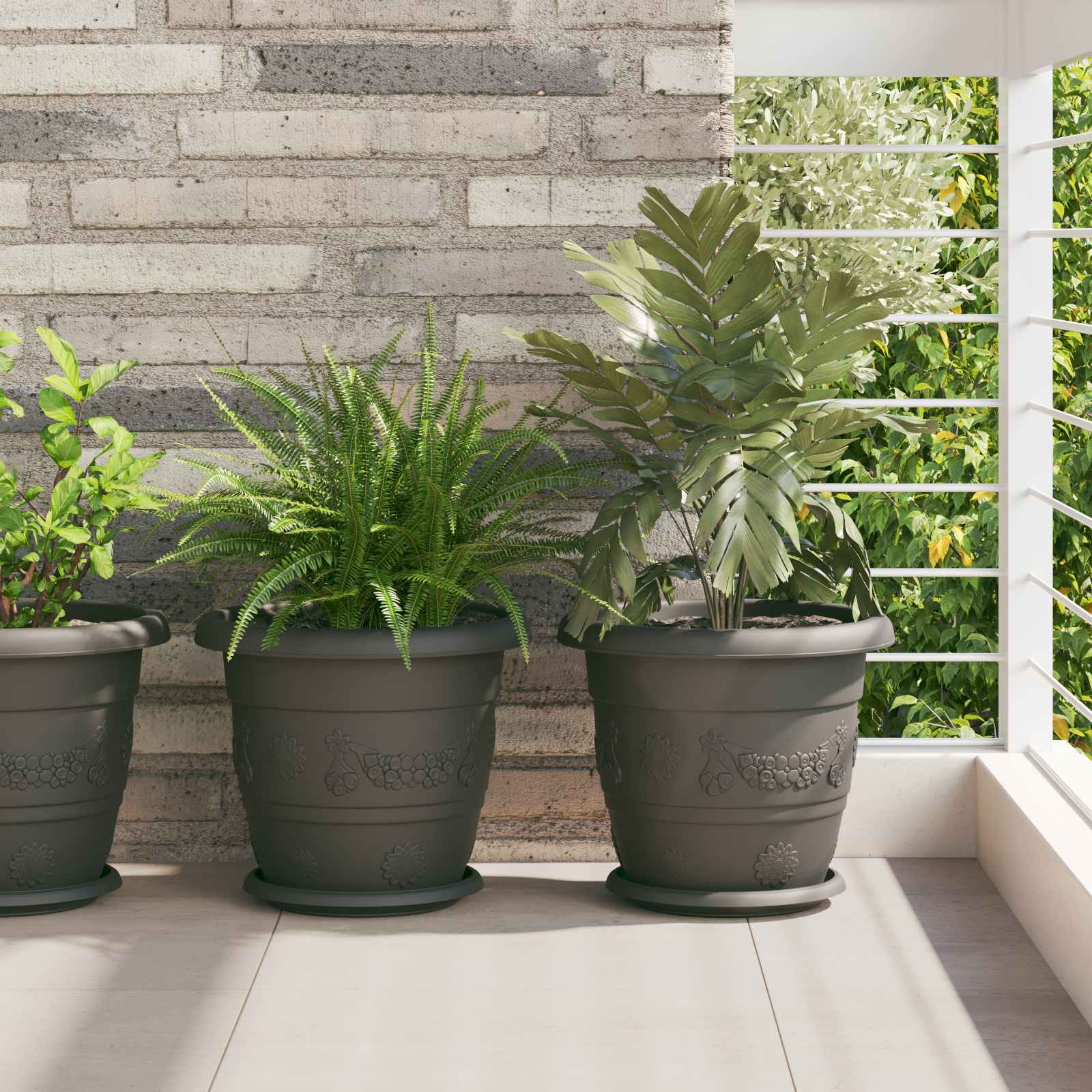 Plantenpotten 6 Pcs Ø 30 X 25 Cm Kunststof