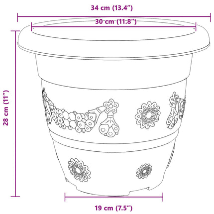 Plantenpotten 24 Pcs Ø 34 X 28 Cm Kunststof