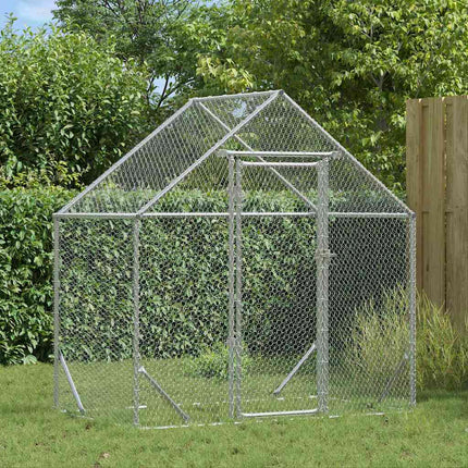 Kippenhok Zilver 200 X 170 X 177 Cm Gegalvaniseerd Staal
