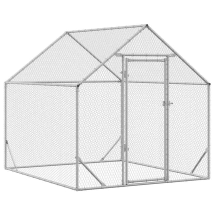 Kippenhok Zilver 200 X 170 X 177 Cm Gegalvaniseerd Staal