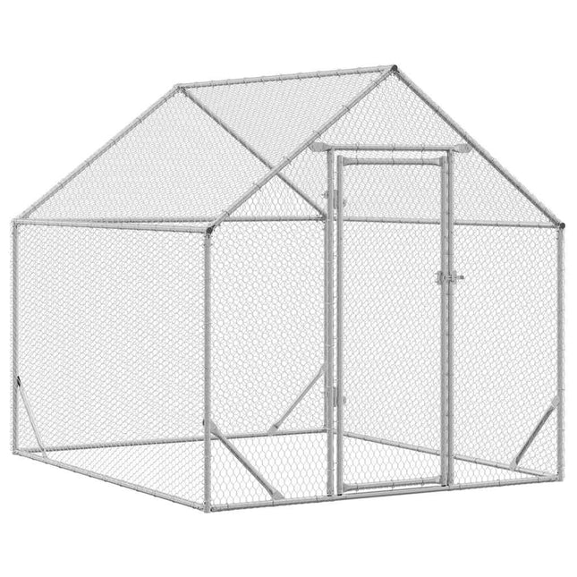 Kippenhok Zilver 200 X 170 X 177 Cm Gegalvaniseerd Staal