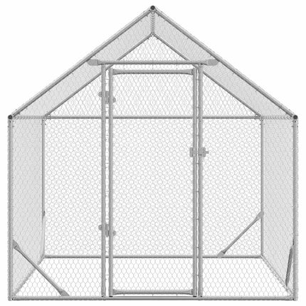 Kippenhok Zilver 200 X 170 X 177 Cm Gegalvaniseerd Staal