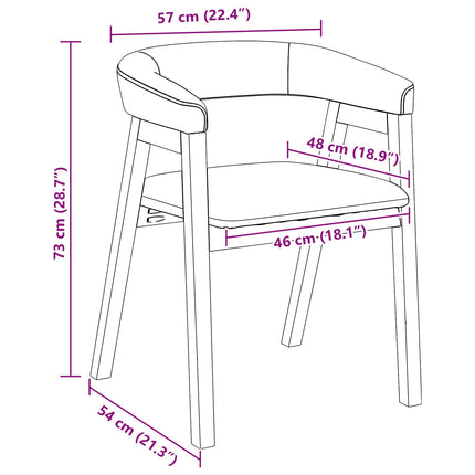 Eettafelstoelen 2 Pcs Licht Bruin 54 X 57 X 73 Cm