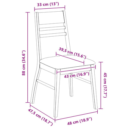 Eettafelstoelen 2 Pcs Bruin 43 X 54 X 89 Cm