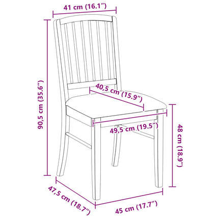 Eettafelstoelen 2 Pcs Bruin 50 X 52,5 X 91 Cm