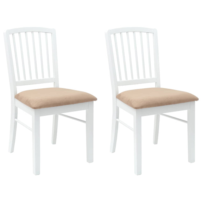 Eettafelstoelen 2 Pcs 50 X 52,5 X 91 Cm Massief Rubberhout