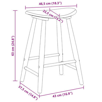 Eettafelstoelen 2 Pcs Licht Bruin 46 X 37 X 63 Cm