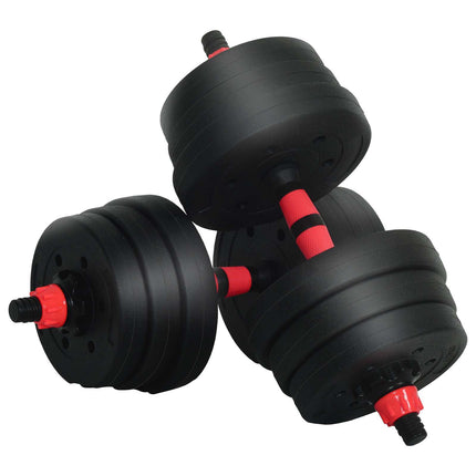 2-In-1 Halter Set 30Kg Zwart En Rood Cement En Ijzeren Zand
