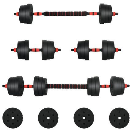 2-In-1 Halter Set 30Kg Zwart En Rood Cement En Ijzeren Zand