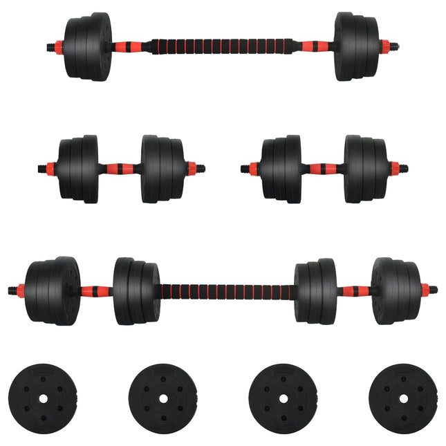 2-In-1 Halter Set 30Kg Zwart En Rood Cement En Ijzeren Zand