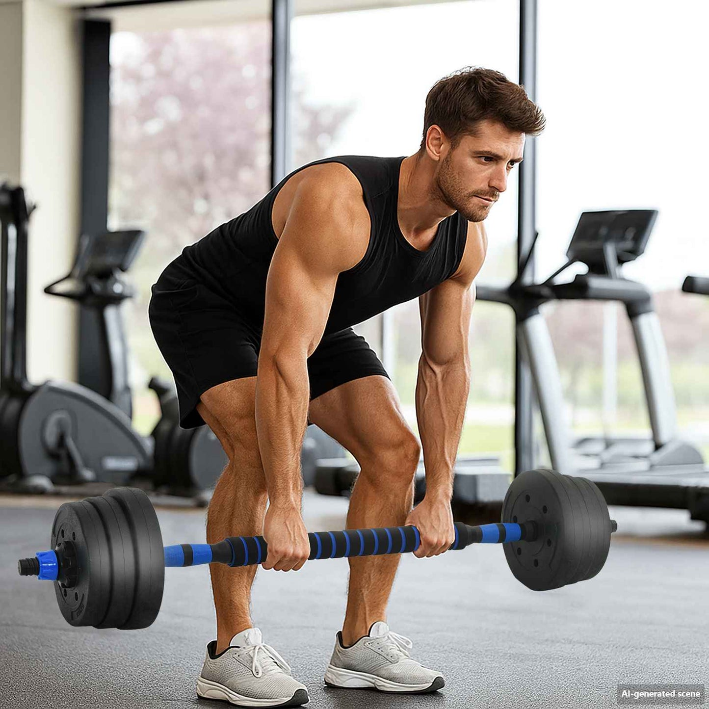 2-in-1 Halter Set Zwart en Blauw 121 x 19,5 x 19,5 cm