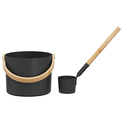 Sauna Accessoire Set 2 Pcs Zwart