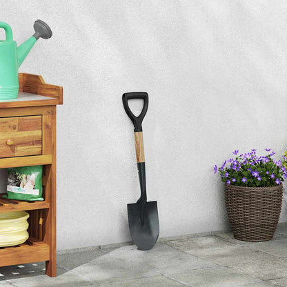 Schep Zwart 68,5 Cm Krachtig Gecoat Staal En Massief Hout