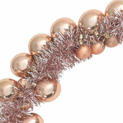 Kerstbal Guirlande Led's Rose Gold 186 Cm Polystyreen