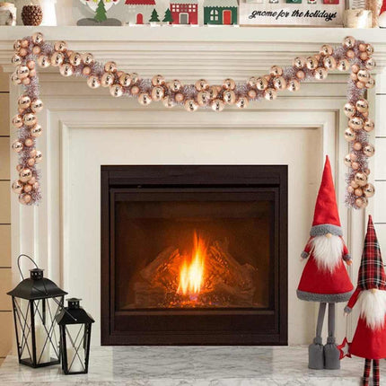 Kerstbal Guirlande Led's Rose Gold 186 Cm Polystyreen