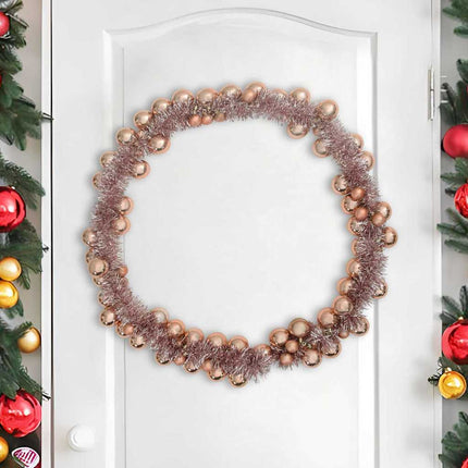 Kerstbal Guirlande Led's Rose Gold 186 Cm Polystyreen