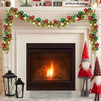 Kerstbal Guirlande Led's Rose Gold 186 Cm Polystyreen