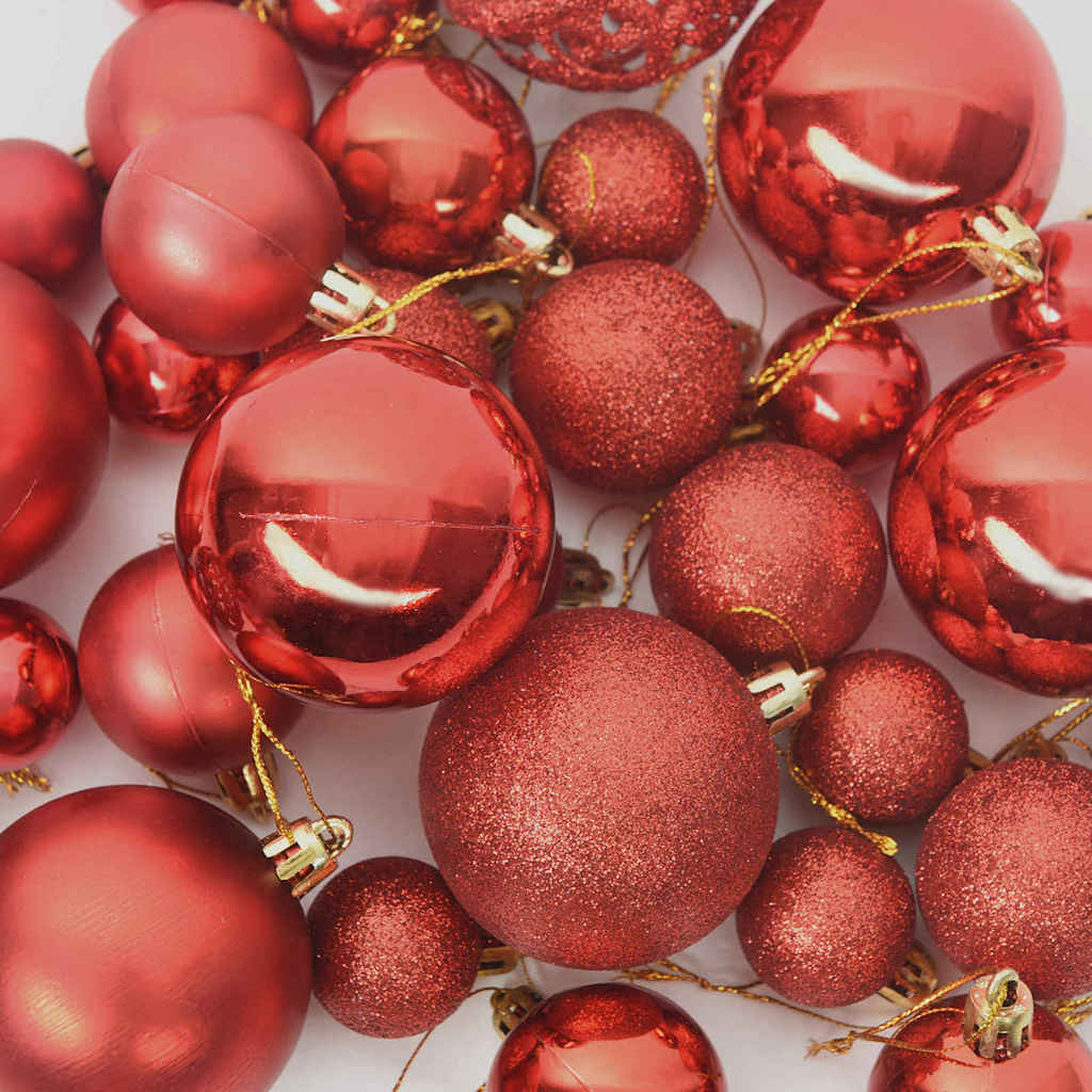 Kerstbal Set met 150 LED 61 pcs Rood Kunststof