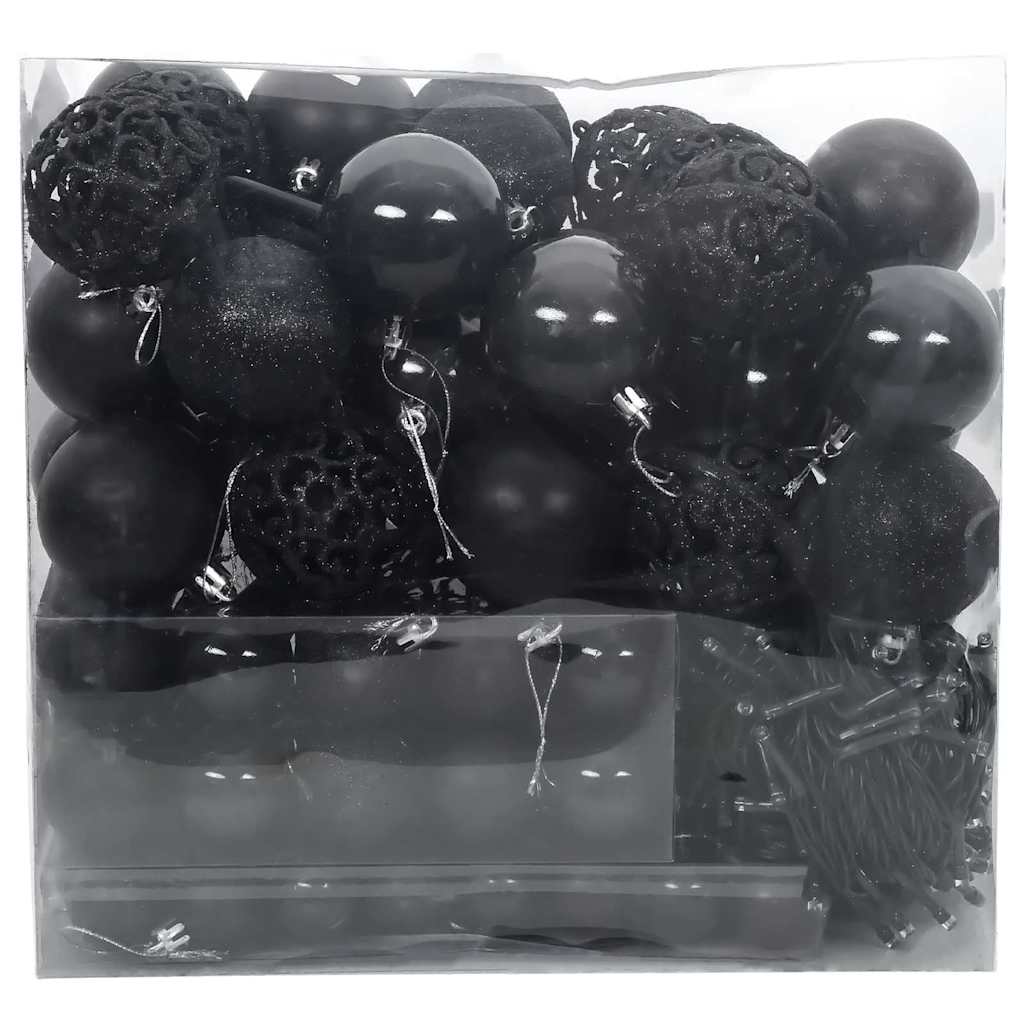 Kerstbal Set met 300 LED 120 pcs Zwart Kunststof