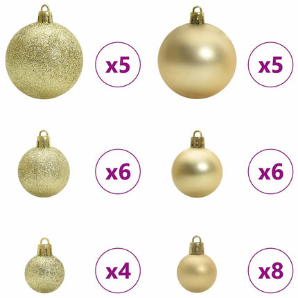 Kerstbal Set 61 St 150 Led's Warmwit Ø 6 Cm