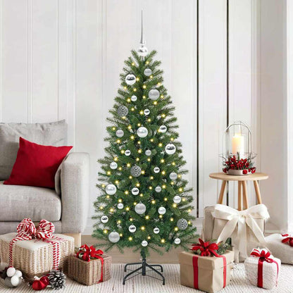 Kerstbal Set met 150 LED 61 pcs Zilver Kunststof