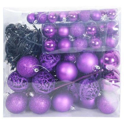 Kerstbal Set met 300 LED 120 pcs Lila Kunststof