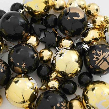 Kerstbal Set 40 pcs Zwart en Goud Kunststof
