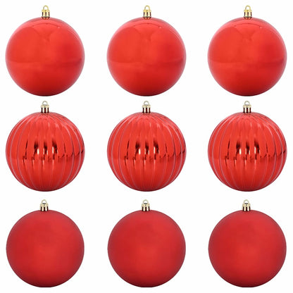 Kerstbal Set 9 pcs Rood Kunststof