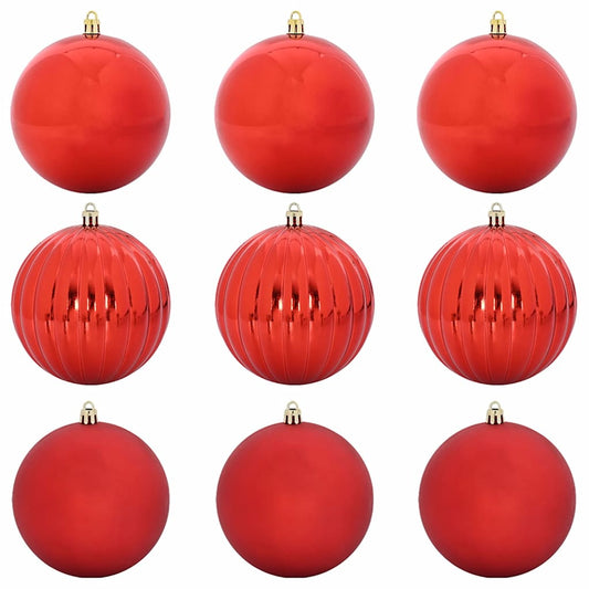 Kerstbal Set 9 pcs Rood Kunststof