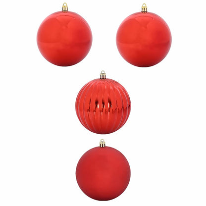 Kerstbal Set 4 pcs Rood Kunststof