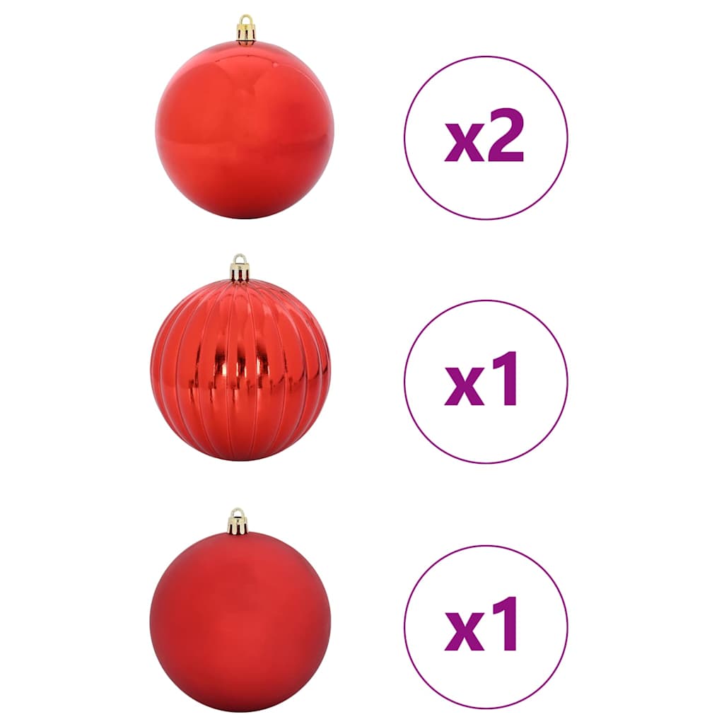 Kerstbal Set 4 pcs Rood Kunststof