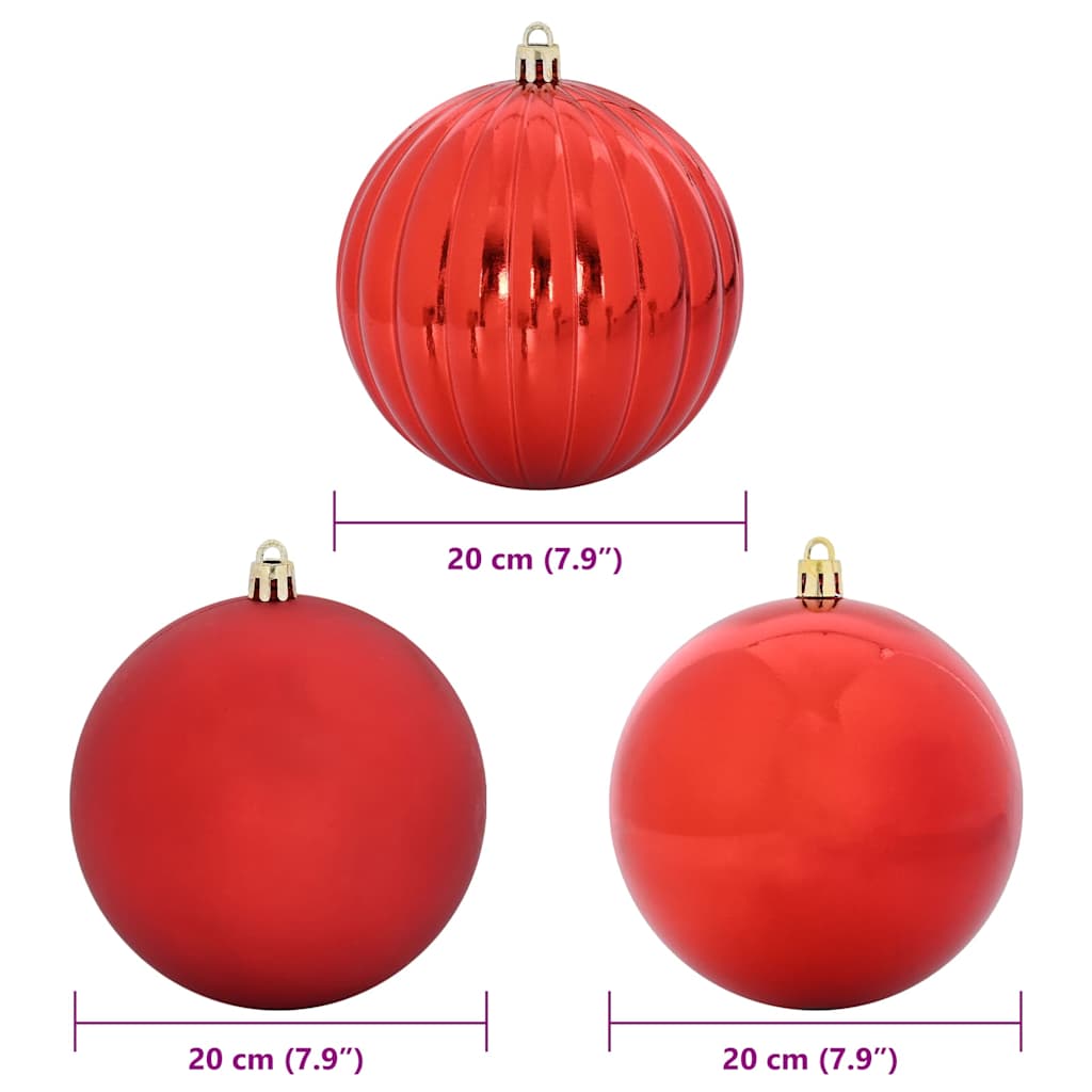 Kerstbal Set 4 pcs Rood Kunststof