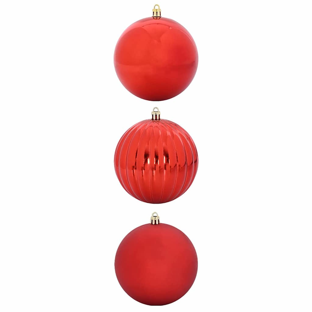 Kerstbal Set 3 pcs Rood Kunststof