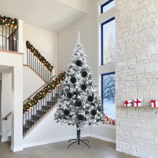 Kerstbal Set 4 pcs Zwart Kunststof