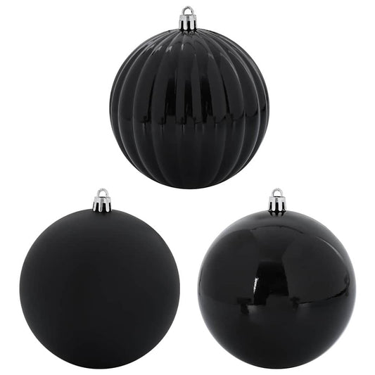 Kerstbal Set 3 pcs Zwart Kunststof