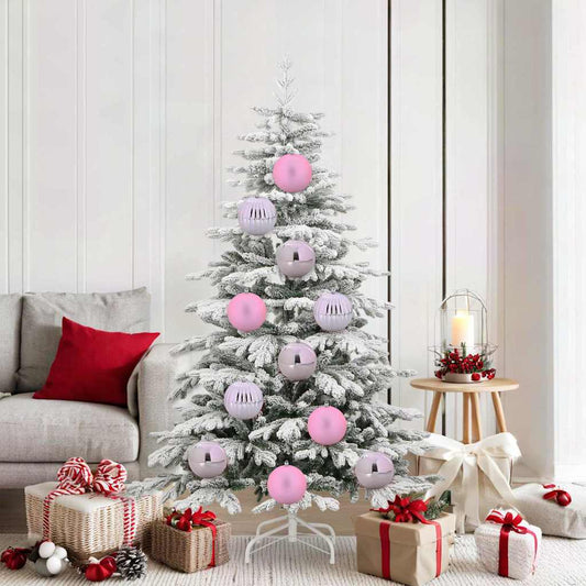 Kerstbal Set 9 pcs Roze Kunststof