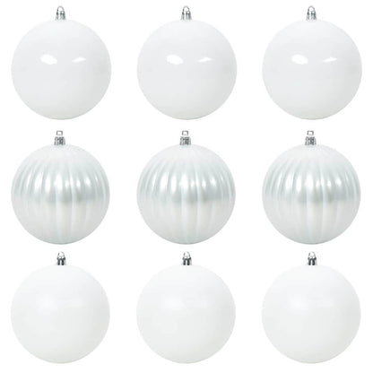 Kerstbal Set 9 pcs Wit Kunststof