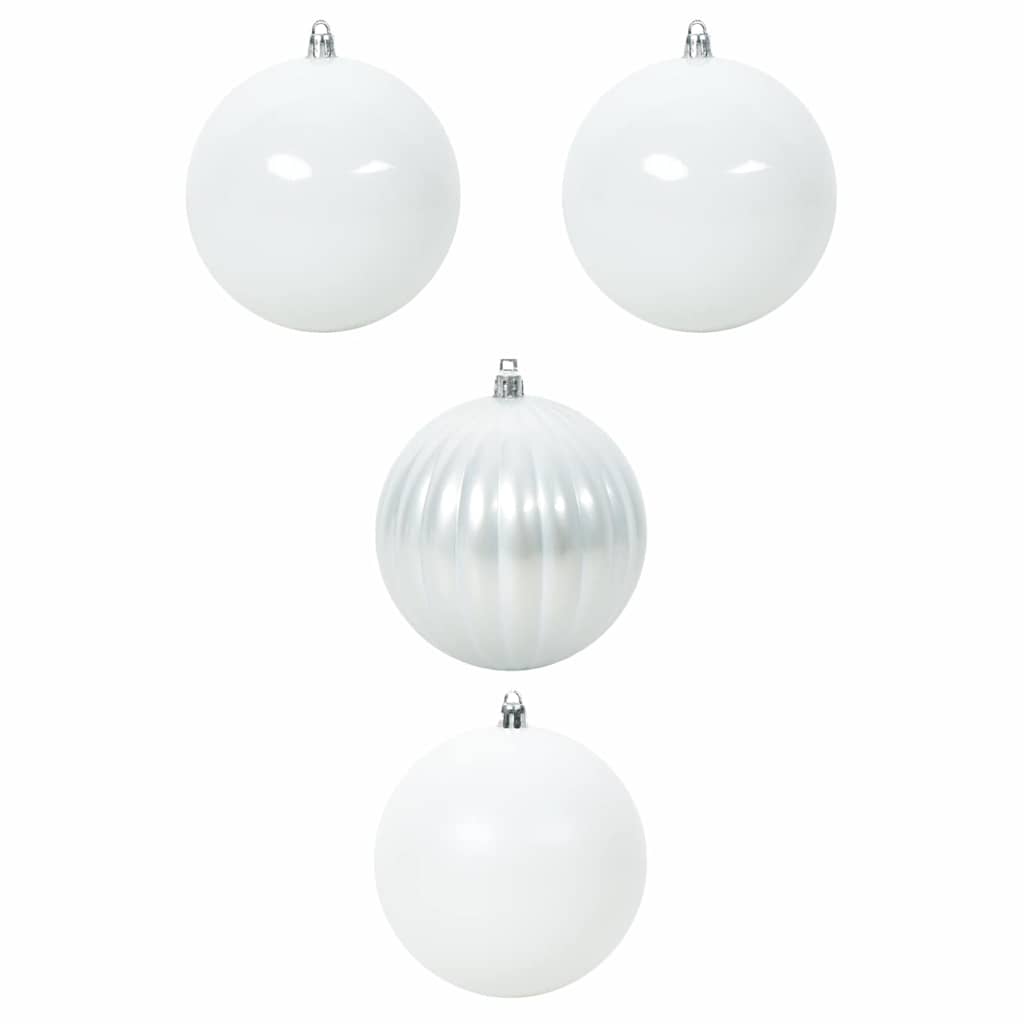 Kerstbal Set 4 pcs Wit Kunststof