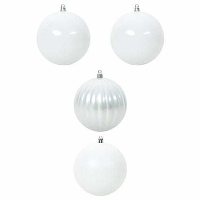 Kerstbal Set 4 pcs Wit Kunststof