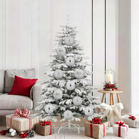 Kerstbal Set 9 pcs Zilver Kunststof