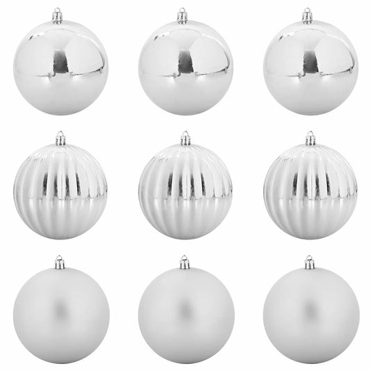 Kerstbal Set 9 pcs Zilver Kunststof
