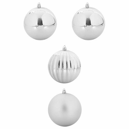 Kerstbal Set 4 pcs Zilver Kunststof