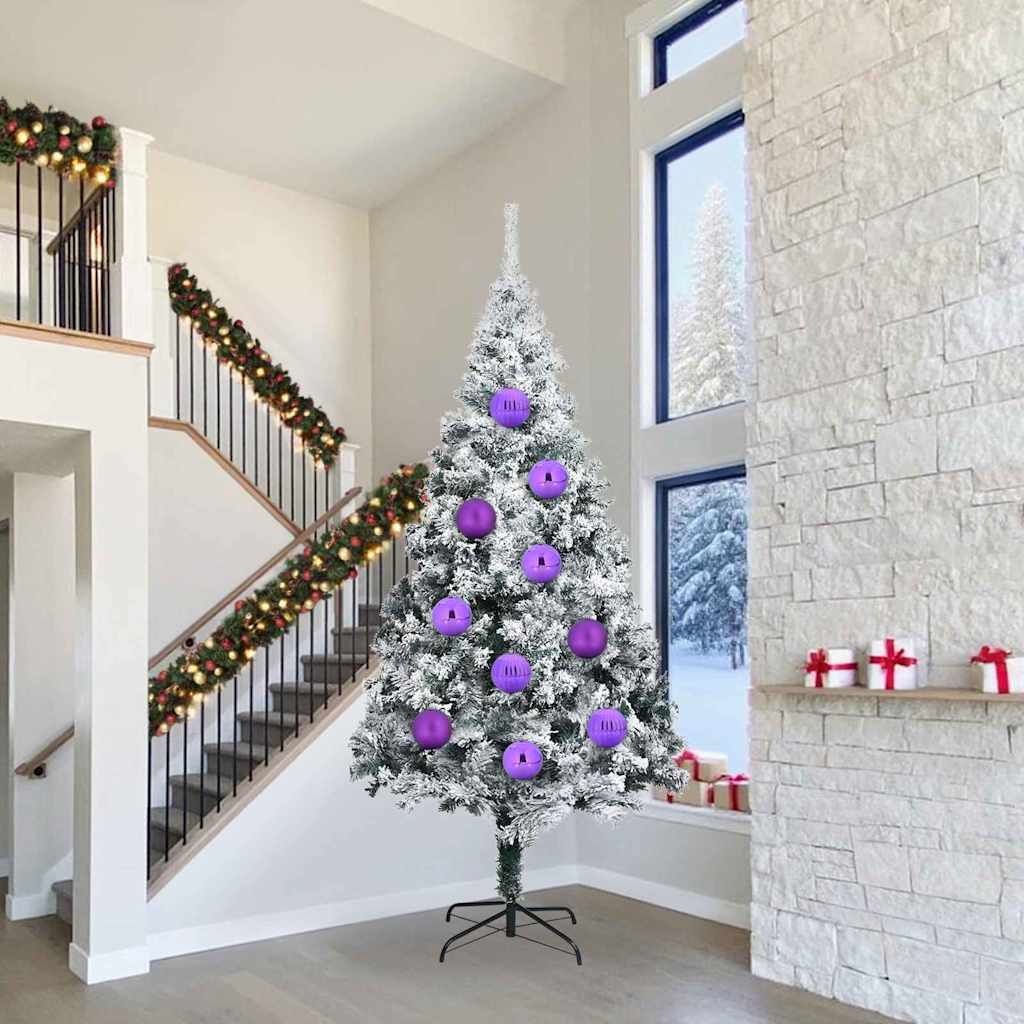 Kerstbal Set 4 pcs Lila Kunststof