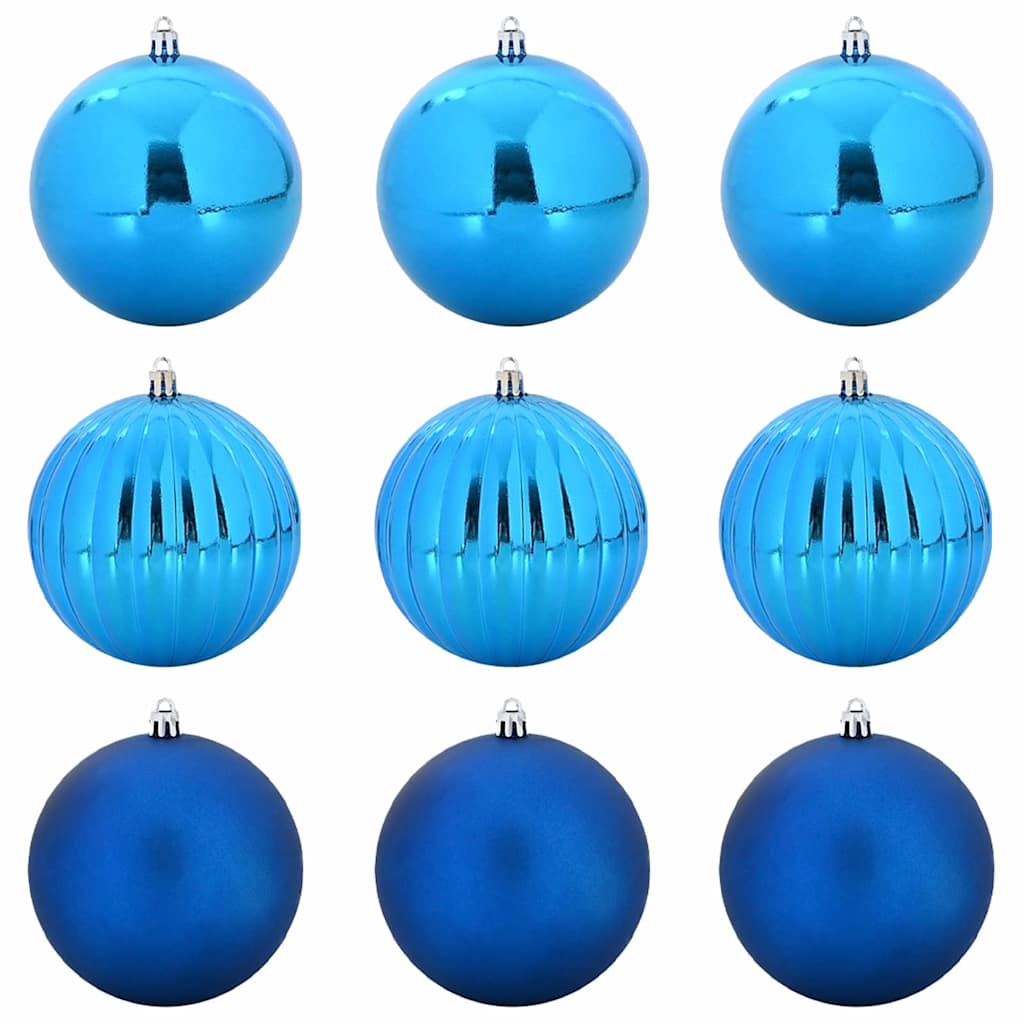 Kerstbal Set 9 pcs Blauw Kunststof