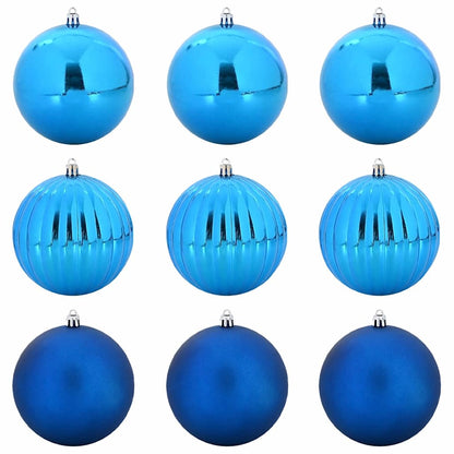 Kerstbal Set 9 pcs Blauw Kunststof