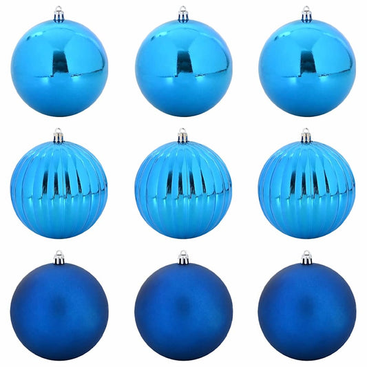 Kerstbal Set 9 pcs Blauw Kunststof