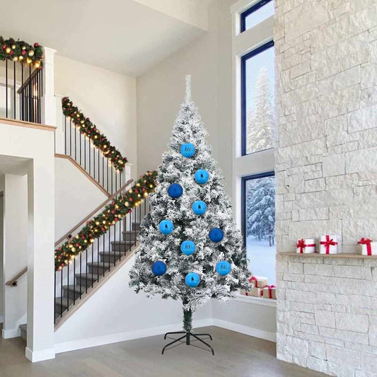 Kerstbal Set 4 pcs Blauw Kunststof